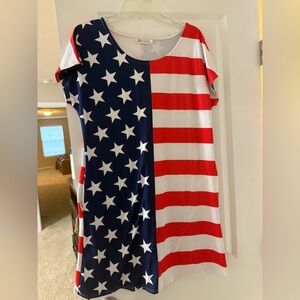 Patriotic Stars and Stripes Dress with pockets